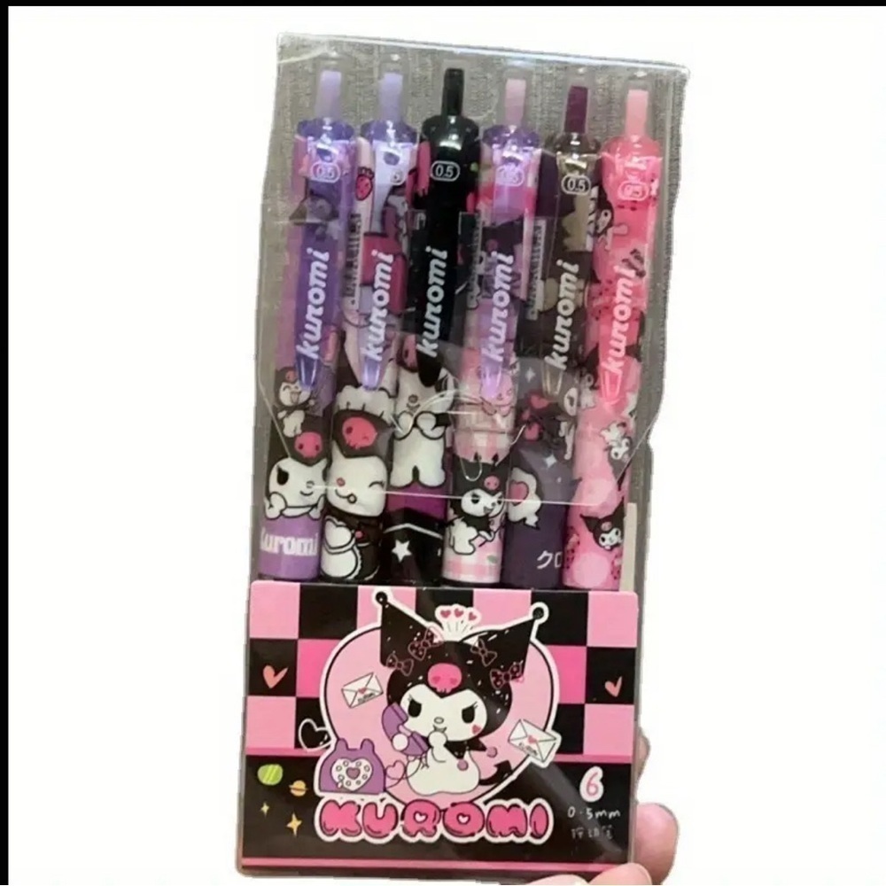 Sanrio Kuromi Click Pens, 0.5mm Fine Point, Quick-Dry, Water-Based Ink NIP